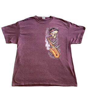 Port & Company Men’s T-Shirt - Burgundy New Orleans Voodoo Jazz Band Size XL